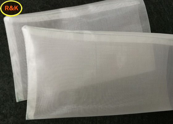 Empty Mesh Tea Bags / Nylon Mesh Filter Bags 160 Micron With Green Stitching