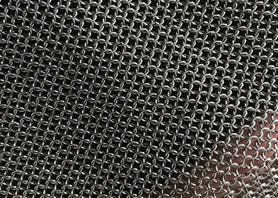 Welded Architectural Wire Mesh / Metal Ring Curtain With 304 Material