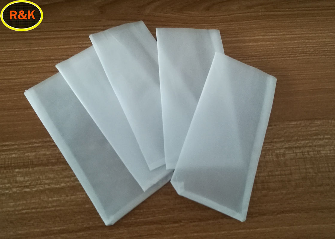 Nylon Mesh Tea Filter Bags 4.5 * 4.5 Inch 72 Micron With Double Stitching