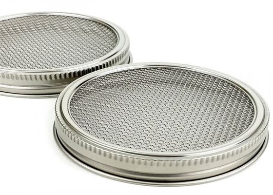 Round 304SS Mason Jar Sprouting Lids With Metal Screen Non Rusting