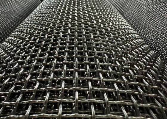 Pre Crimped Stainless Steel Wire Mesh Screen with Square Openings for Heavy Duty Industrial and Architectural Applications