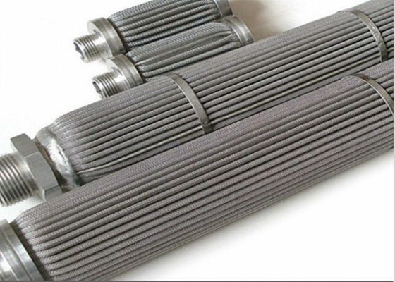 Stainless Steel Pleated Filter Mesh with SS304 SS316 Material for 1-300um Filtration Range and -196℃-400℃ Temperature Resistance