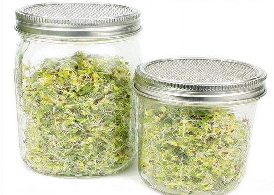 304 Stainless Steel Round Mason Jar Sprouting Lid with Non Rusting Metal Screen for Seed Sprouting