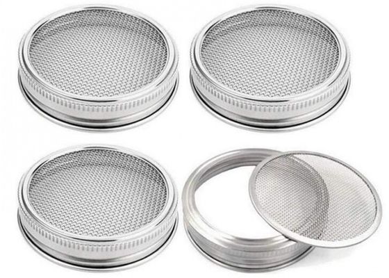 304 Stainless Steel Round Mason Jar Sprouting Lid with Non Rusting Metal Screen for Seed Sprouting
