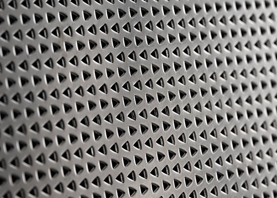 Black punched metal sheet Oblong or Square Hole Pattern