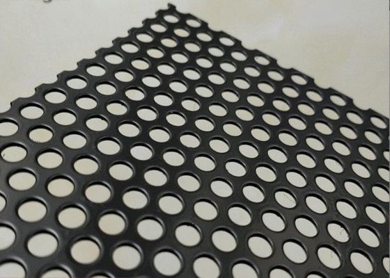 Black Electro Perforated Mesh Sheet With Square Hole