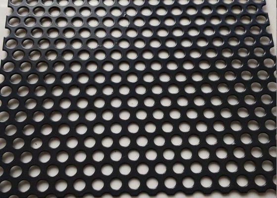 Black Electro Perforated Mesh Sheet With Square Hole