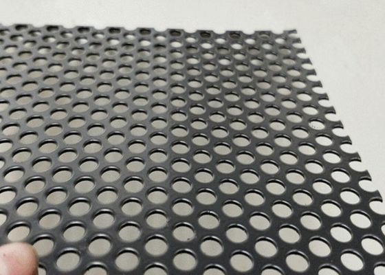 Black Electro Perforated Mesh Sheet With Square Hole