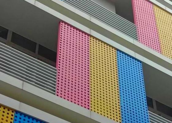 Colorful PVC Coating Perforated Aluminum Sheet For Exterior Wall Decoration